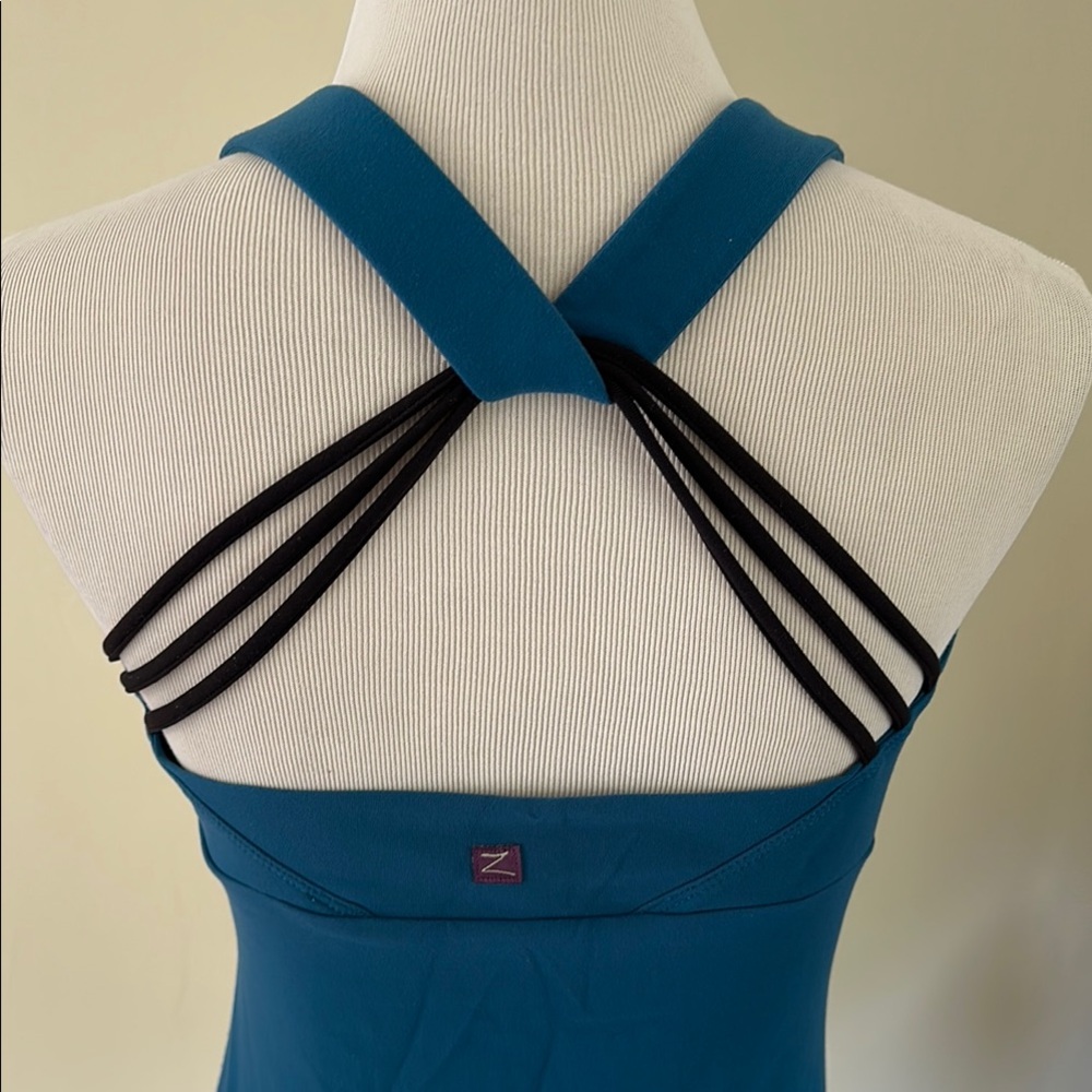 Zobha Teal Strappy Back Tank Top